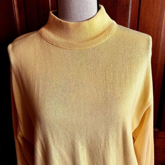 Pendleton Yellow Long Sleeve Sweater Women's Size XL Cotton Pullover Made in USA - Picture 2 of 8